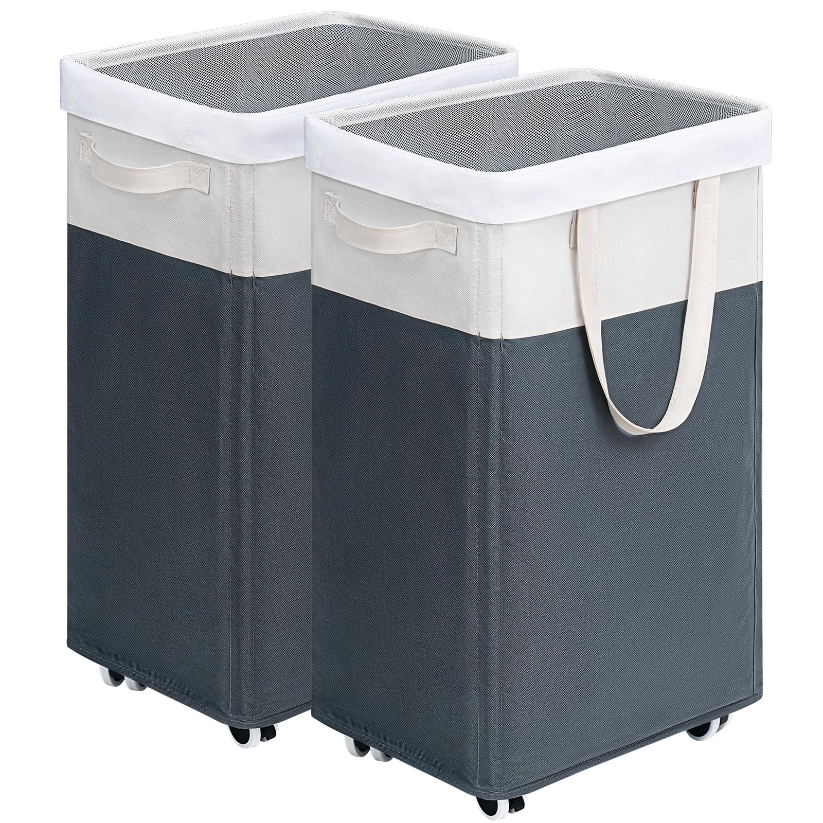 Goodpick Pink Laundry Basket with Wheels, Dorm Room Essentials for Girls, 75L Collapsible Laundry Basket, Laundry Hamper with Handle for College Dorm