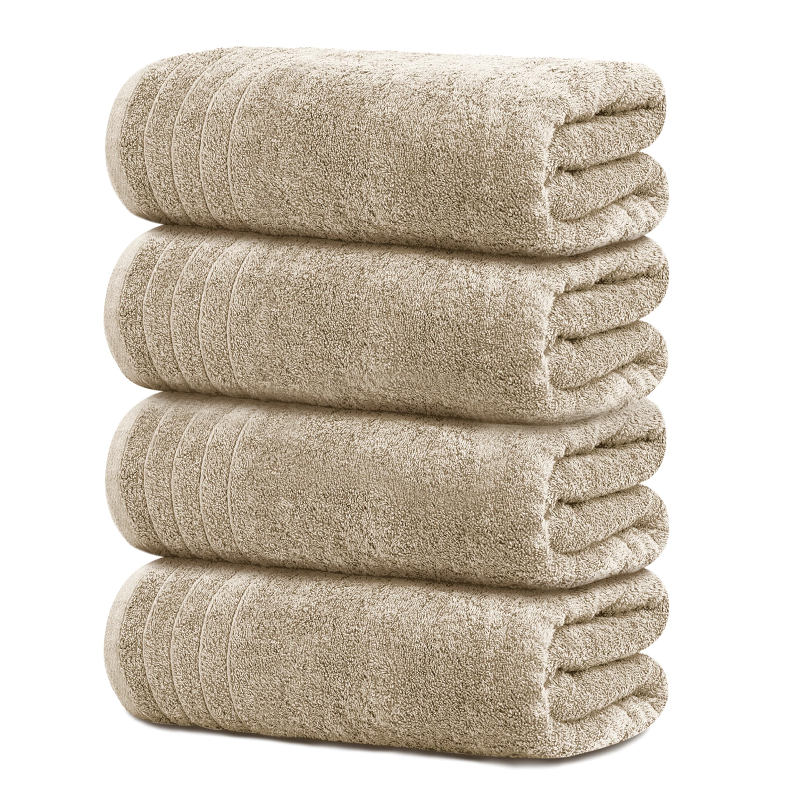 Tens Towels Pack of 4 Extra Large Bath Towels 30 x 60 Inches, 100% Cotton, Larger & Lighter Weight, Quicker to Dry, Super Soft and Absorbent, Perfect for Bathroom, Black