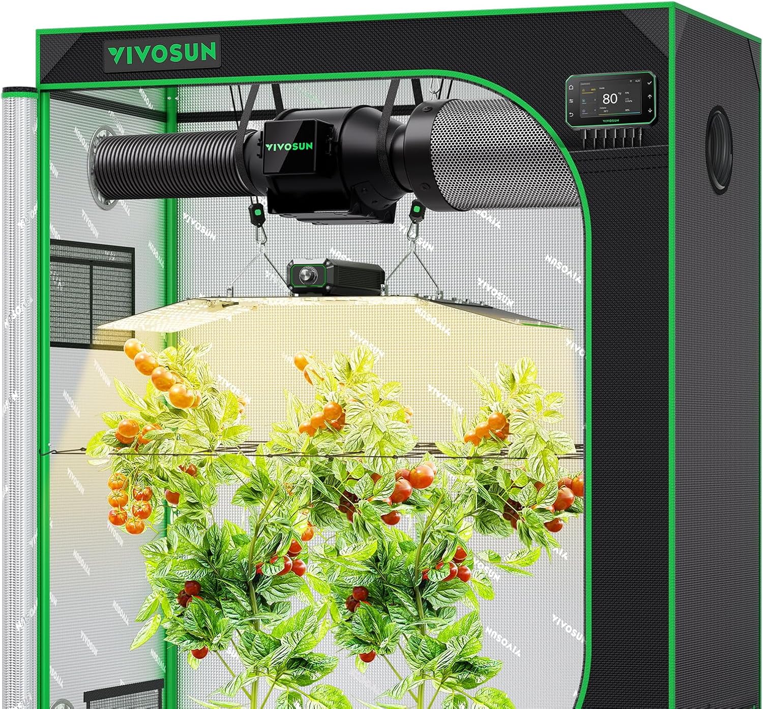 VIVOSUN Smart Grow Tent Kit 2x4, 2-Plant WiFi-Integrated Grow System | including 200W Full Spectrum LED,Automatic Control with GrowHub E42A+, Efficient Ventilation System,48x24x60" Grow Tent