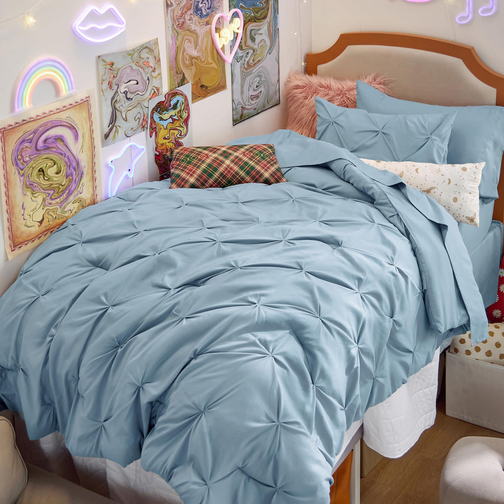 Bedsure Twin XL Comforter Set Pink - Dorm Room Essentials for Girls, Extra Long Twin XL Bedding Set with Sheets, All Season Down Alternative Comforter with Sheets, Pillowcase & Sham