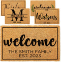 Personalized Doormat with Family Name & 6 Designs, 18" x 30" - Durable Coir Fiber with Anti-Slip Backing, Outdoor-Indoor Use