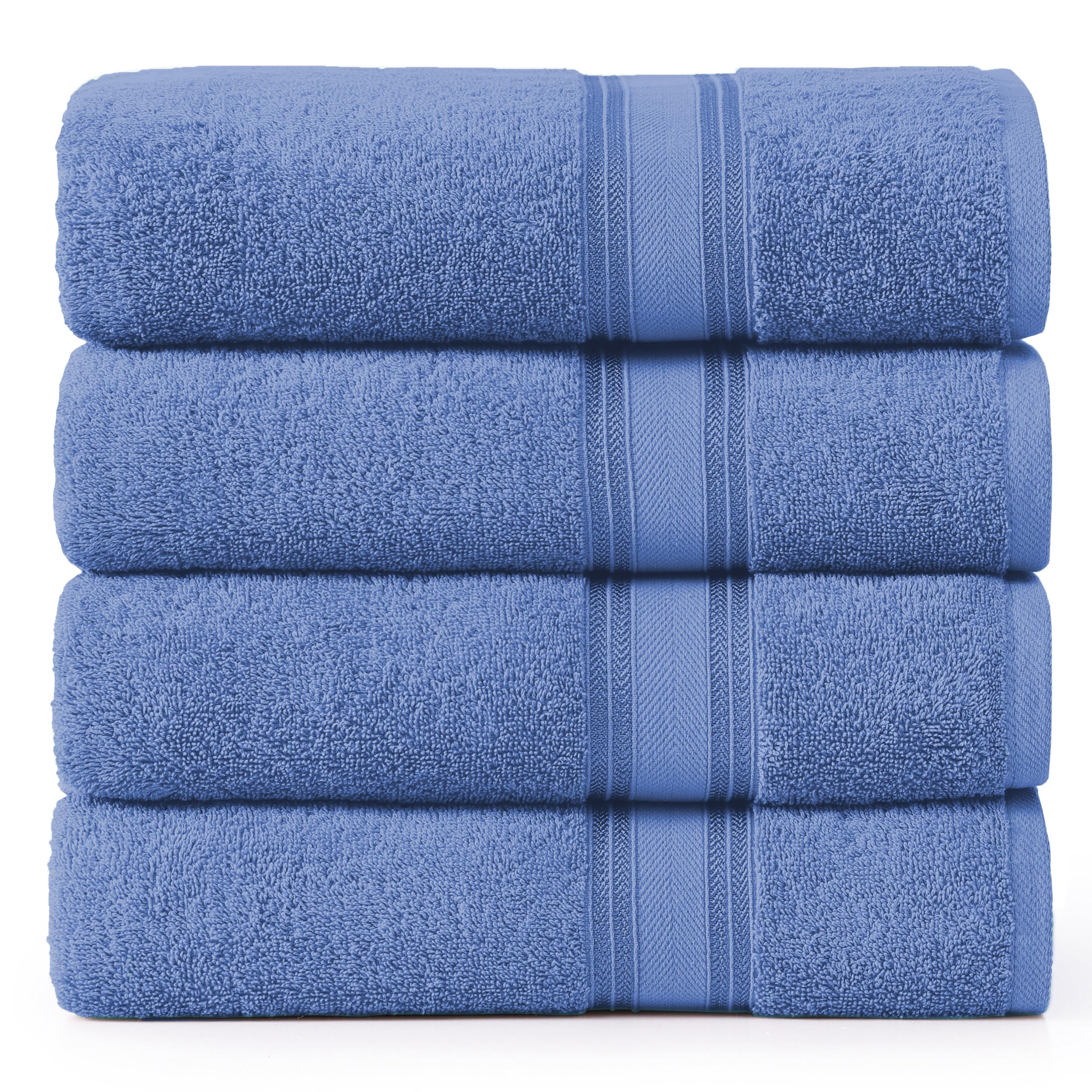 LANE LINEN Bathroom Towels Set of 18 – Zero Twist, 100% Mercerized Cotton Towel, 6 Bath, 6 Handtowel & 6 Washcloths, Luxury Hotel Design, Perfect for Salon & Guests, Machine Washable – Cerulean Blue